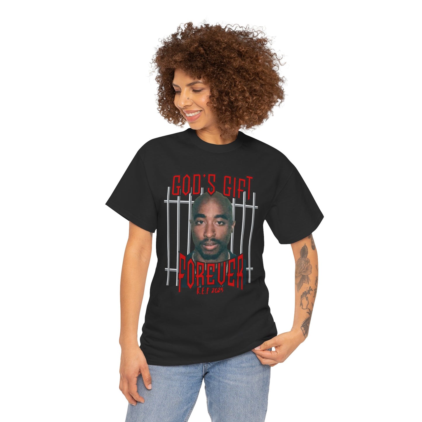 Graphic Tee — "God's Gift Forever" Memorial Portrait Shirt